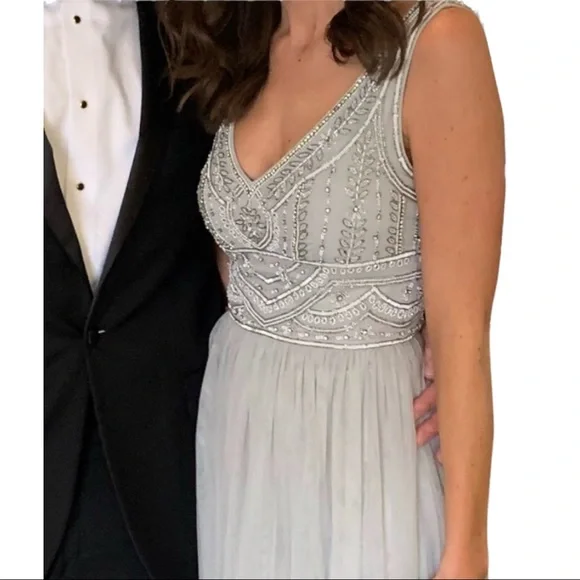 Geometric embellished sequin hot sale bodice maxi dress